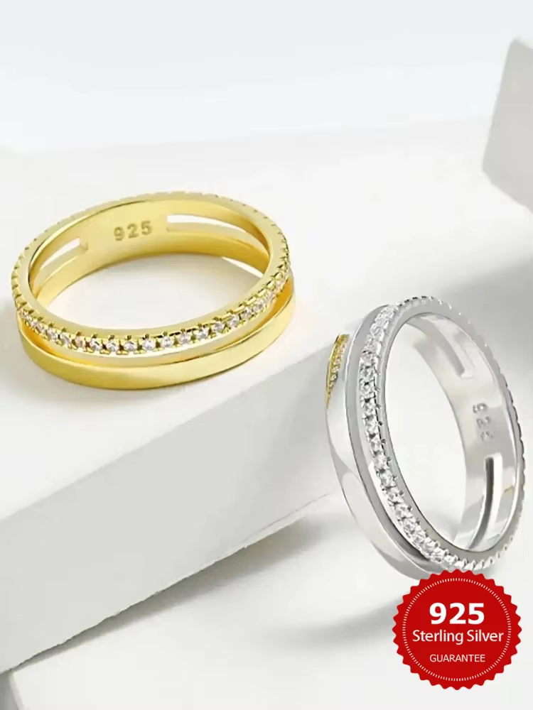 Bague classique en argent Sterling 925 pour femmes