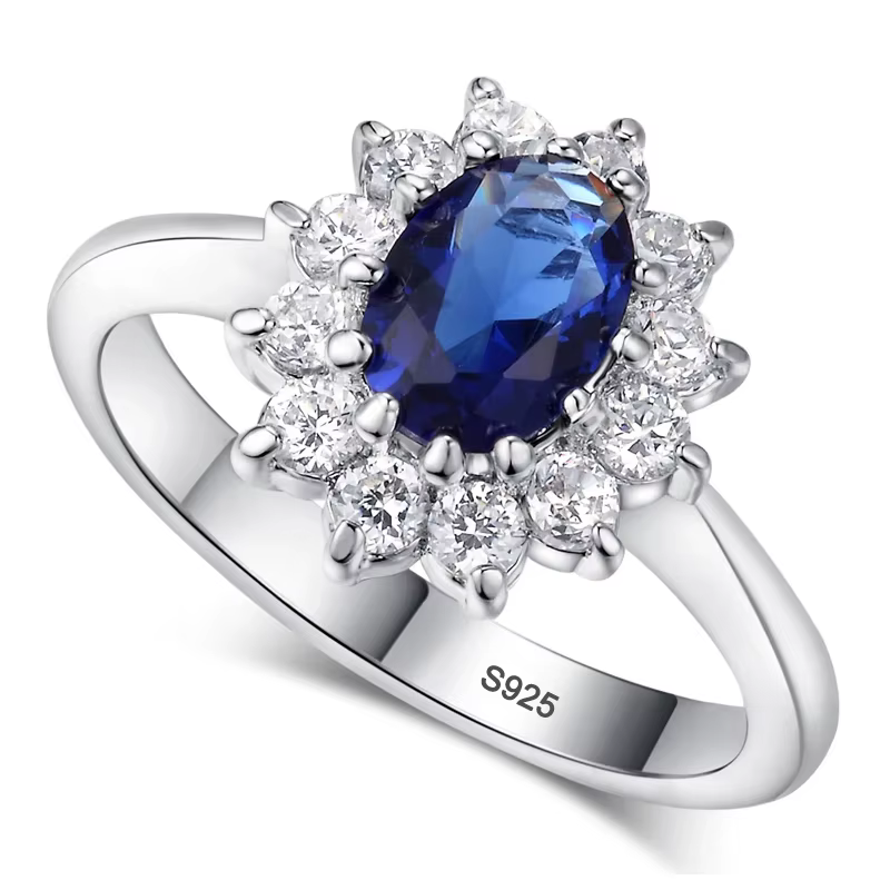 Bague princesse Kate Blue Gem pour femme