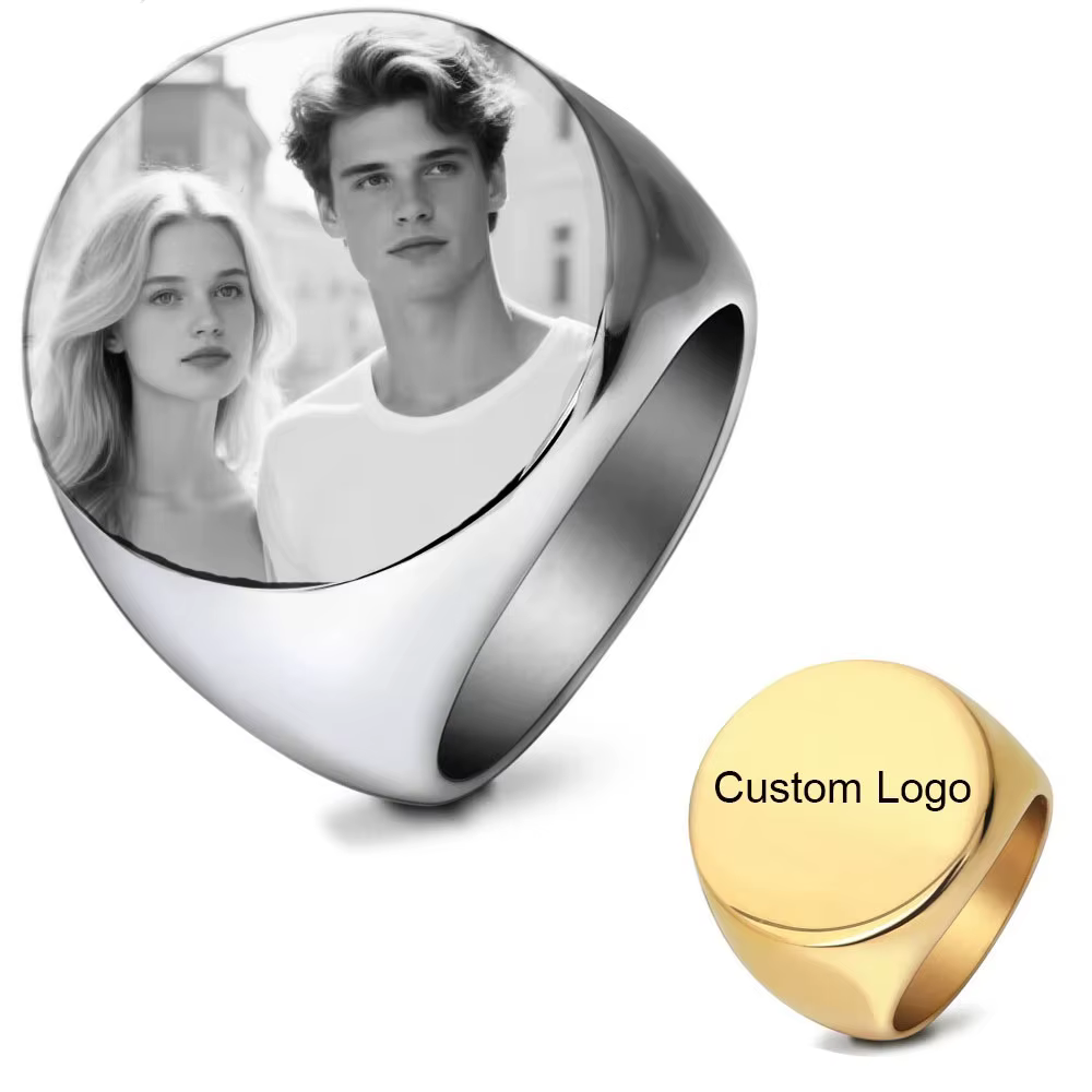 Bague ronde personnalisée pour hommes