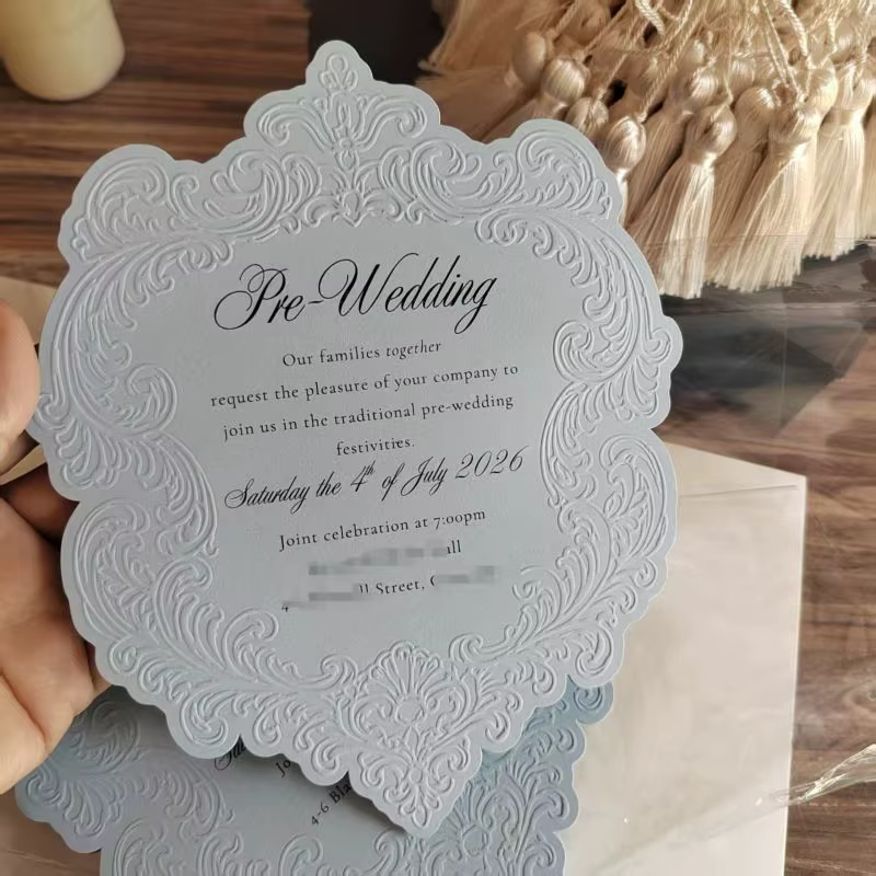 Cartes d'invitation de mariage personnalisées en relief et en creux