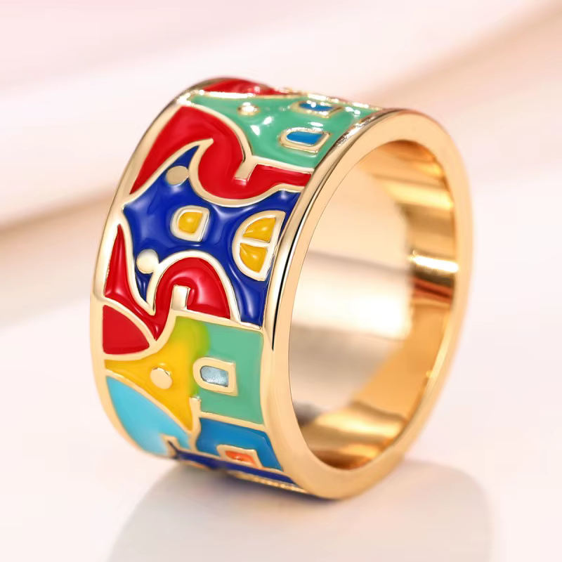Bague de Doigt avec Design Coloré pour Femme