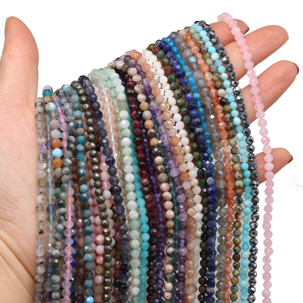 Perles à Facettes en Pierre Naturelle