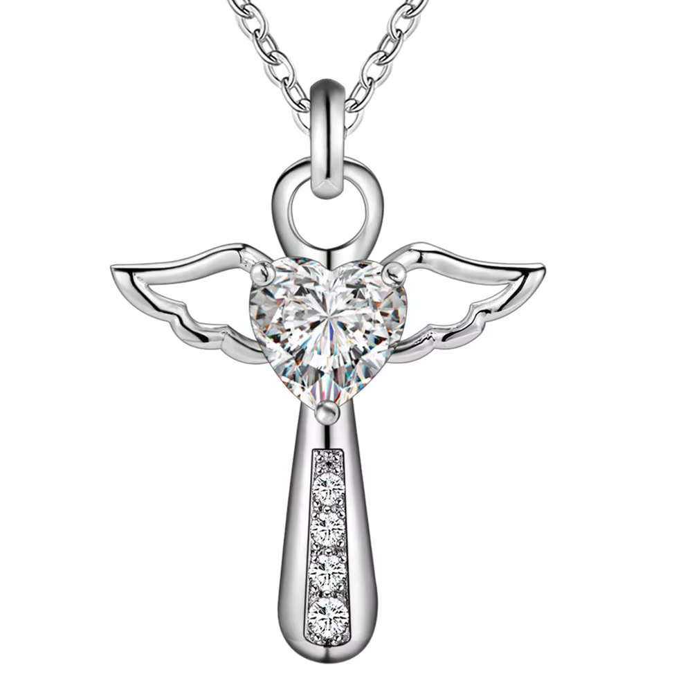 Collier aile d'ange en argent Sterling 925 pour femmes