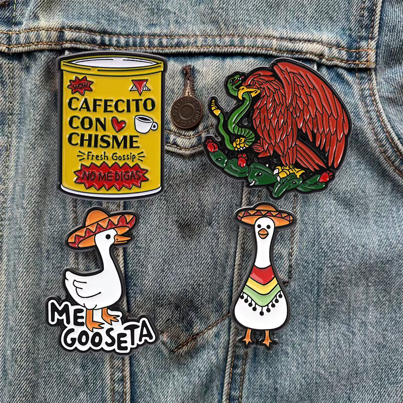 Broches émaillées sur le thème mexicain