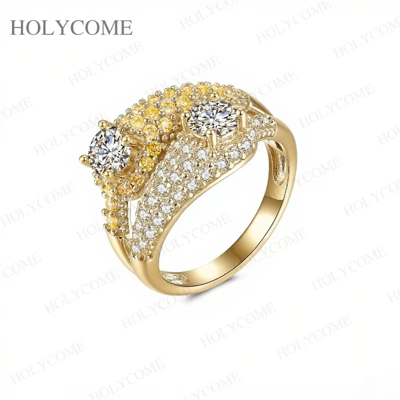 Bague Moissanite en argent Sterling 925 massif avec GRA VVS1
