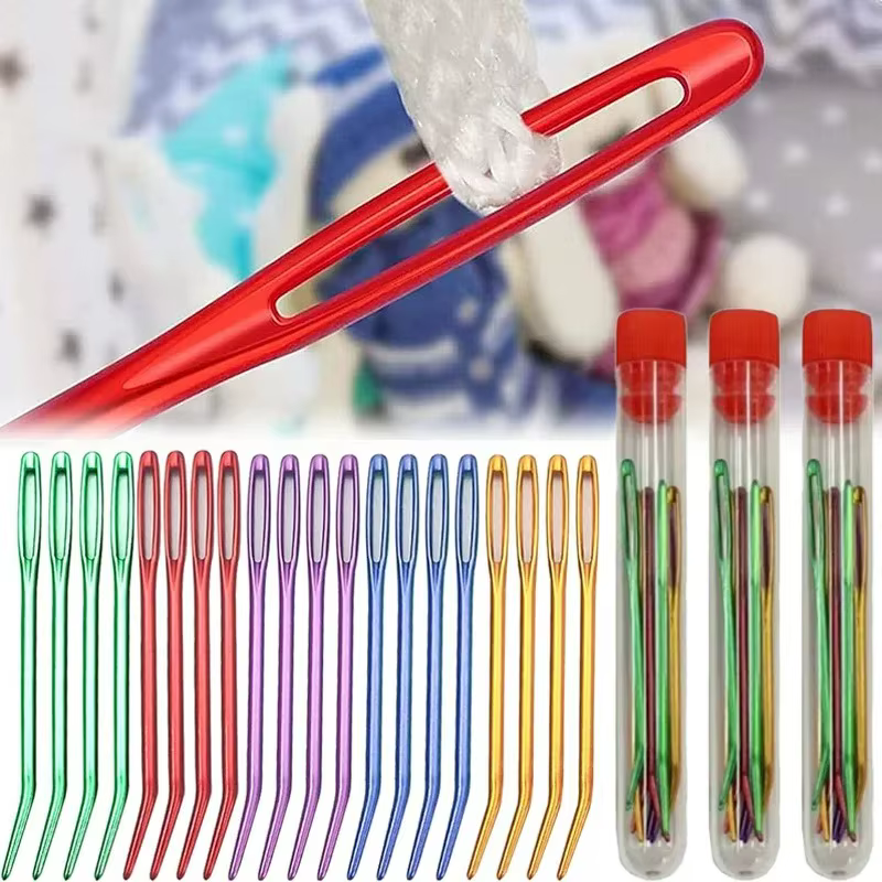 Lot de 12 aiguilles à tricoter et à crocheter avec fils