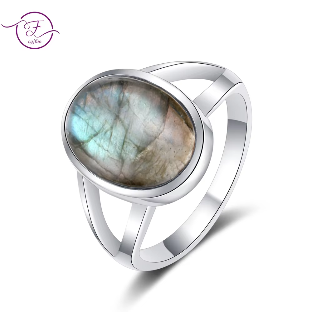 Bague en argent S925 naturel 10x14mm