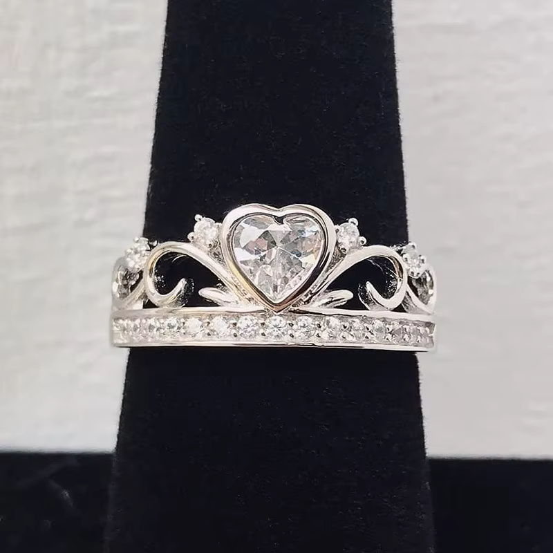 Huretailers-Bague couronne gracieuse pour femme