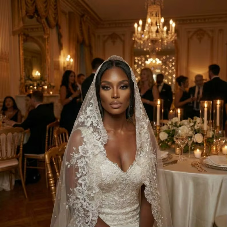 Voile de mariée romantique