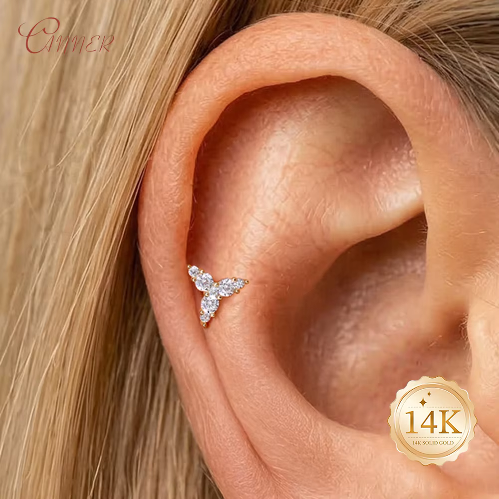 CANNER Boucles d'oreilles clous en or massif 14K personnalisées