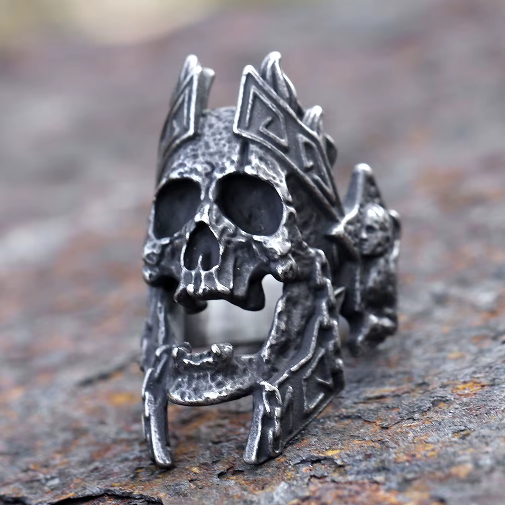Bague tête de mort gothique rétro pour hommes