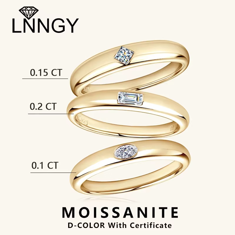 Lnngy princesse ovale émeraude coupe Moissanite bague 925 en argent Sterling Halo bagues de fiançailles pour les femmes Couples bijoux de mariage cadeau