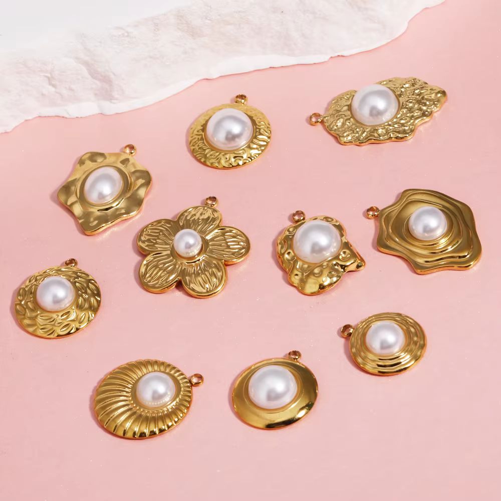 Breloques dorées en acier inoxydable, 4 pièces, pour la fabrication de bijoux, collier, boucles d'oreilles, pendentifs, accessoires artisanaux, breloques en vrac