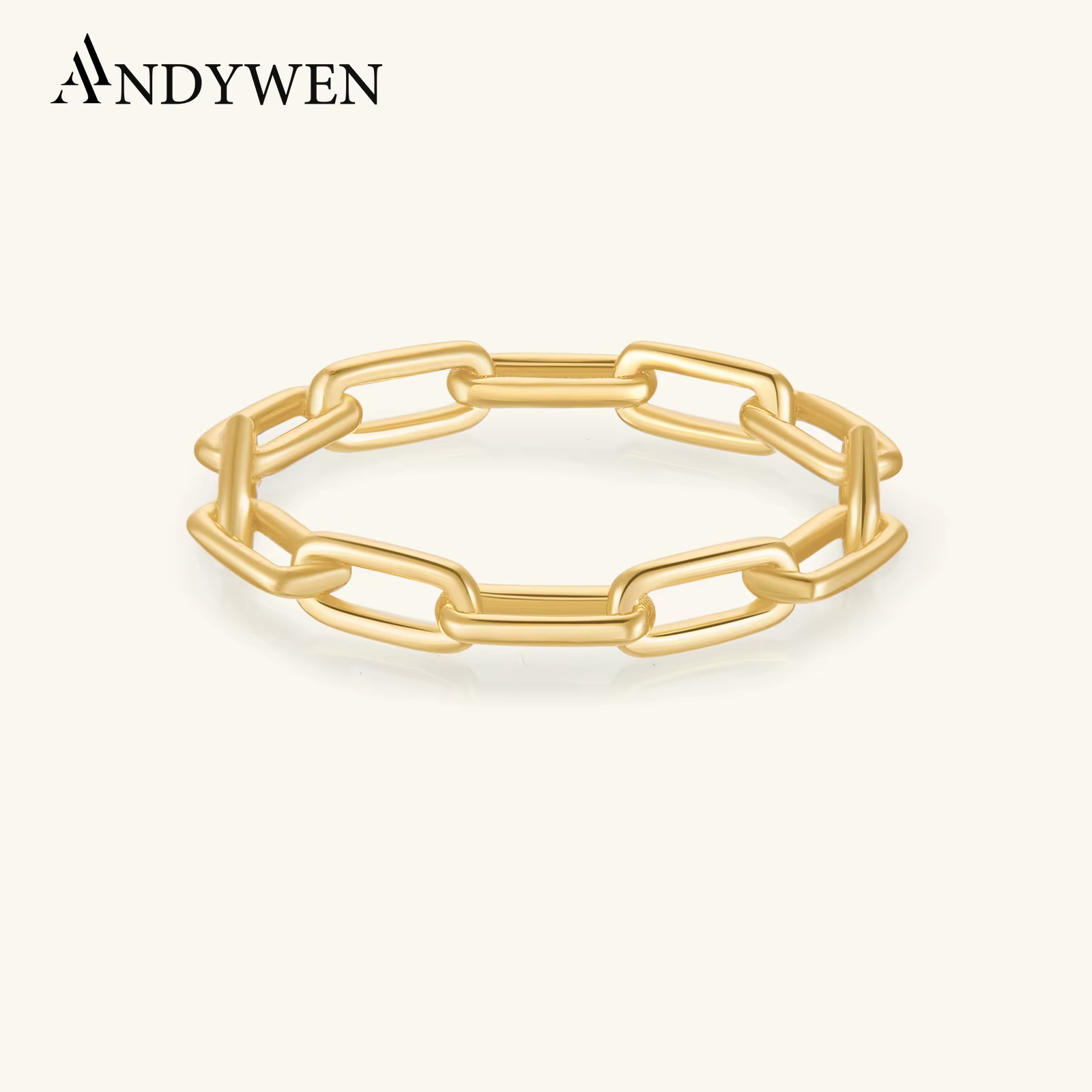 ANDYWEN – bague en chaîne en argent Sterling 925 pour femmes