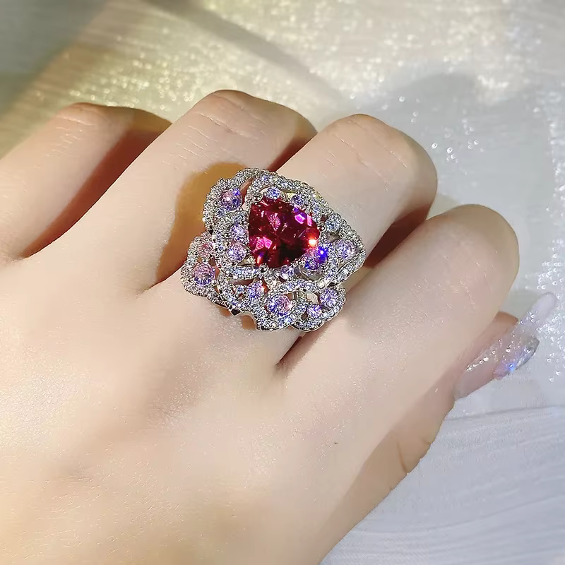 Bague de mariage luxueuse en argent 925