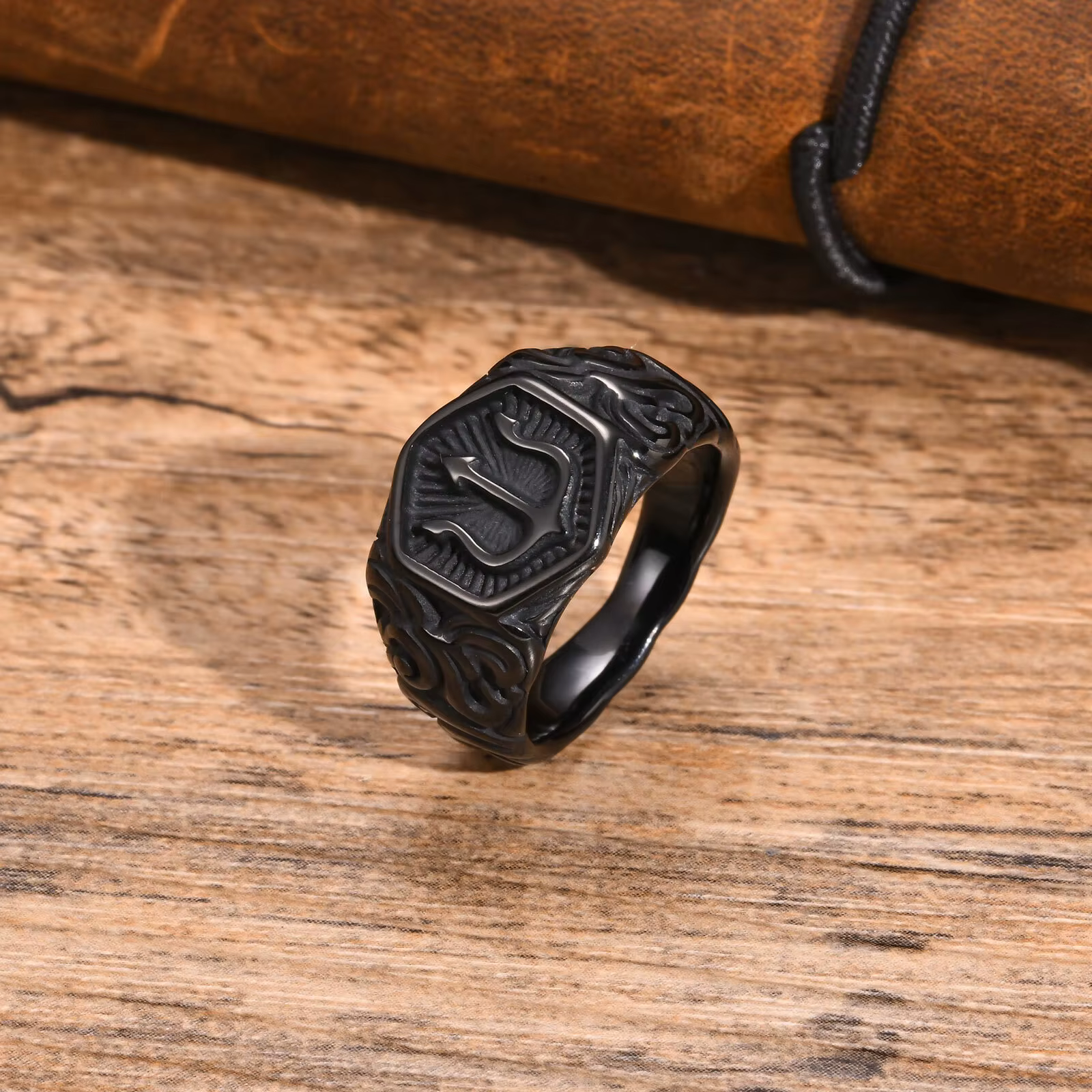 Bague chevalière Trident pour hommes et garçons