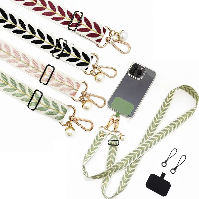 Cordon de téléphone portable réglable avec pendentif perle