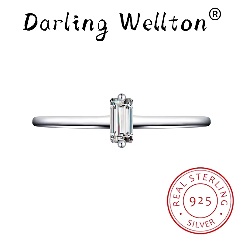 Bague de couple en argent regardé S925 pour femme