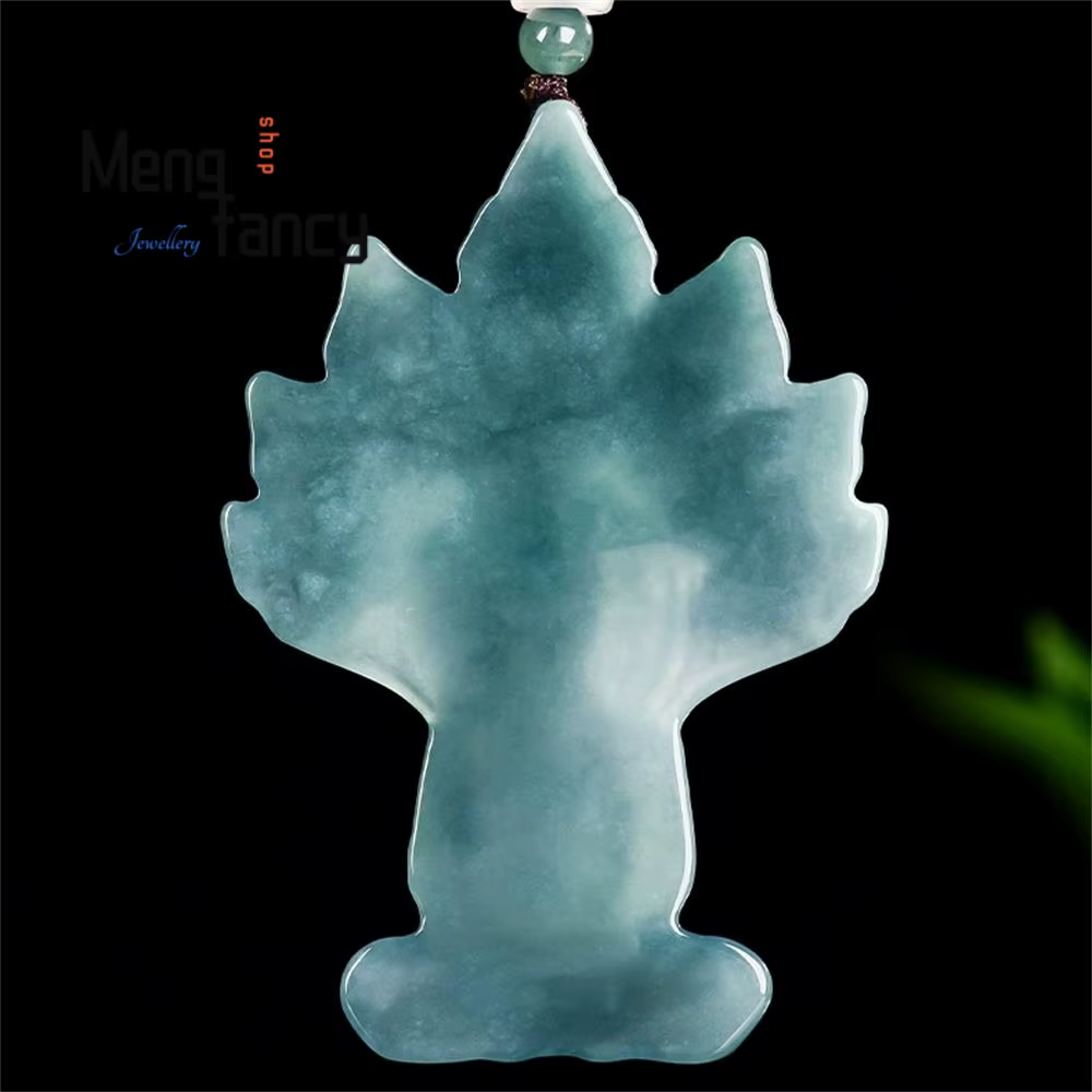 Haute qualité vieille jadéite naturelle a-grade eau bleue Naga bouddha Protection glace gluante Type