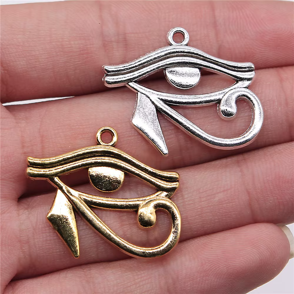 WYSIWYG 5 pièces breloques ancienne egypte oeil d'horus 33x27mm pendentifs de couleur argent Antique faisant bricolage à la main trouver des bijoux
