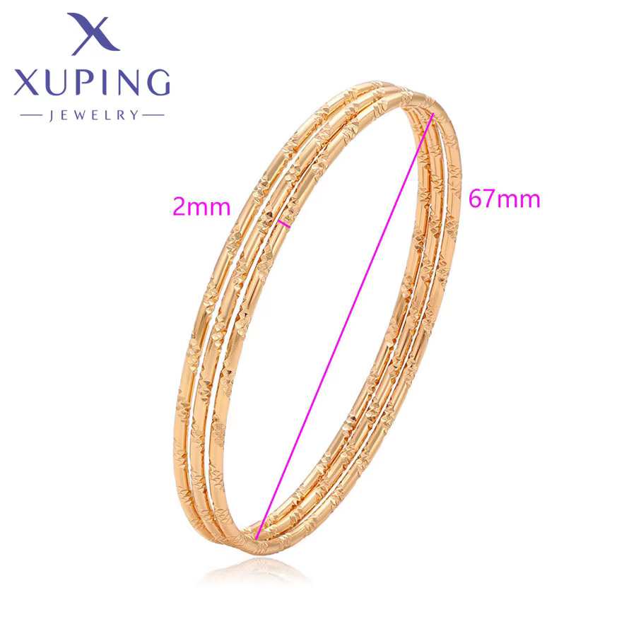 Xuping bijoux chaud de haute qualité 60mm rond mode couleur or bracelet ensemble pour les femmes exquis cadeau de fête d'anniversaire X001003309