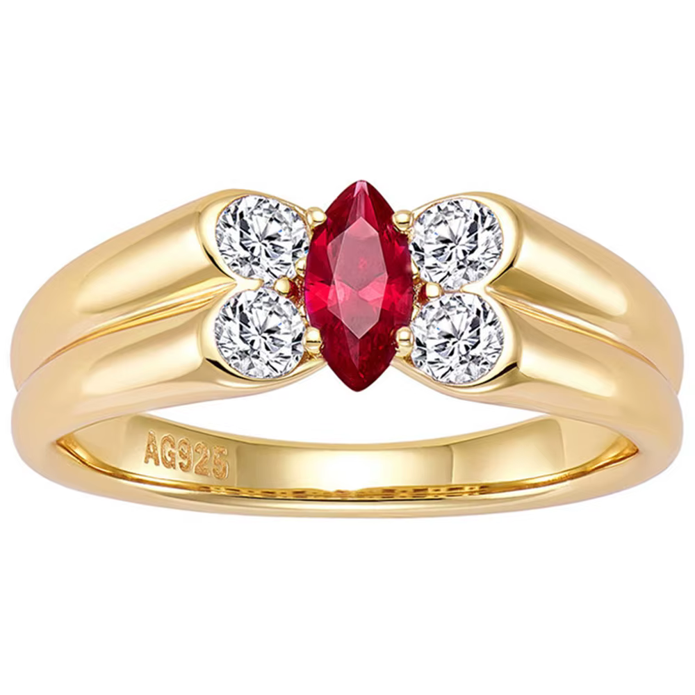 WUIHA Vintage 925 en argent Sterling Marquise laboratoire saphir rubis diamants à haute teneur en carbone pierres précieuses bague de fiançailles de mariage bijoux fins