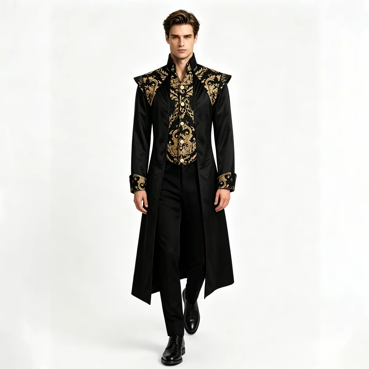 Veste de costume formelle pour homme, style vintage médiéval, steampunk, gothique victorien, pour fête ou cosplay