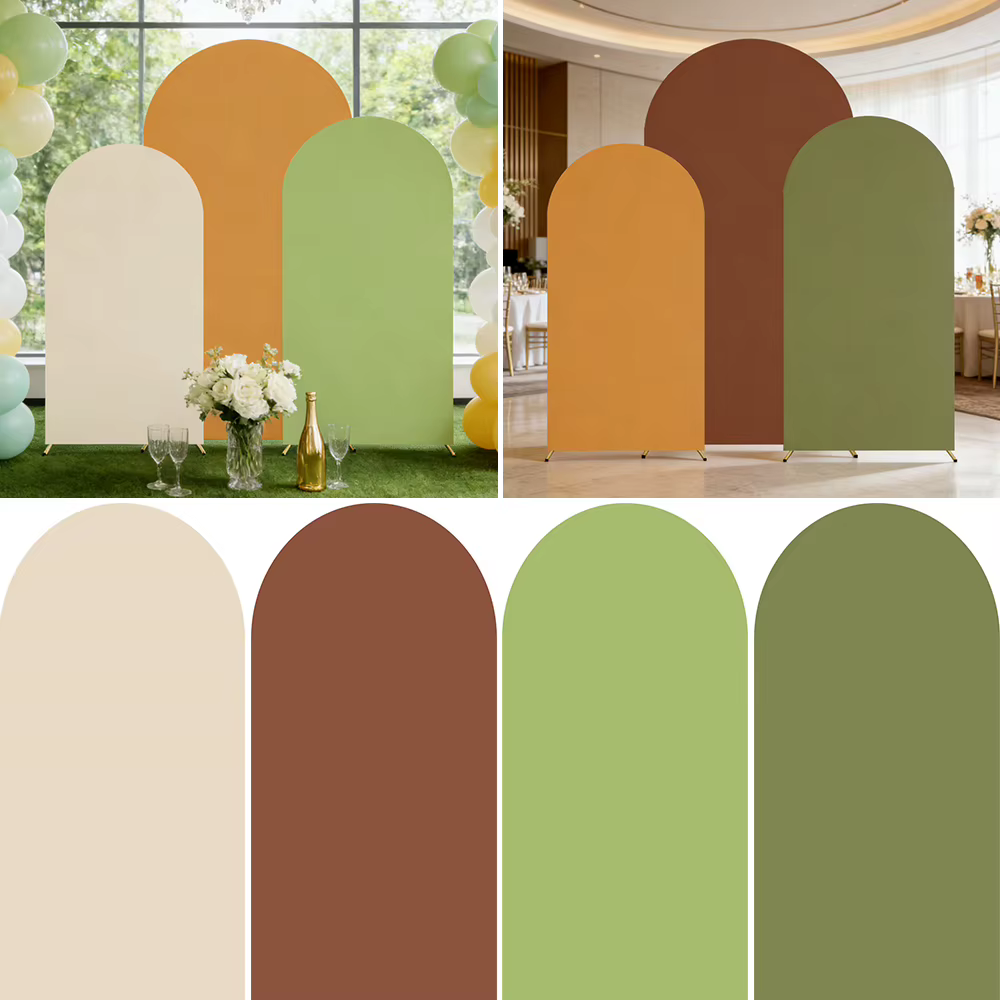 Housse de toile de fond pour arche de mariage vert sauge