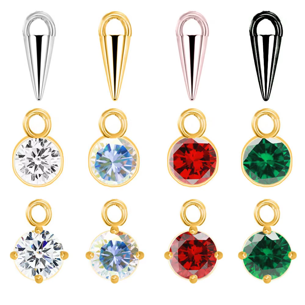SION L-Accessoires de piercing en acier CZ pour femmes et hommes