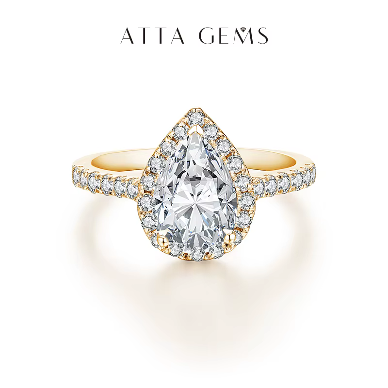 ATTAGEMS – bague en Moissanite de luxe