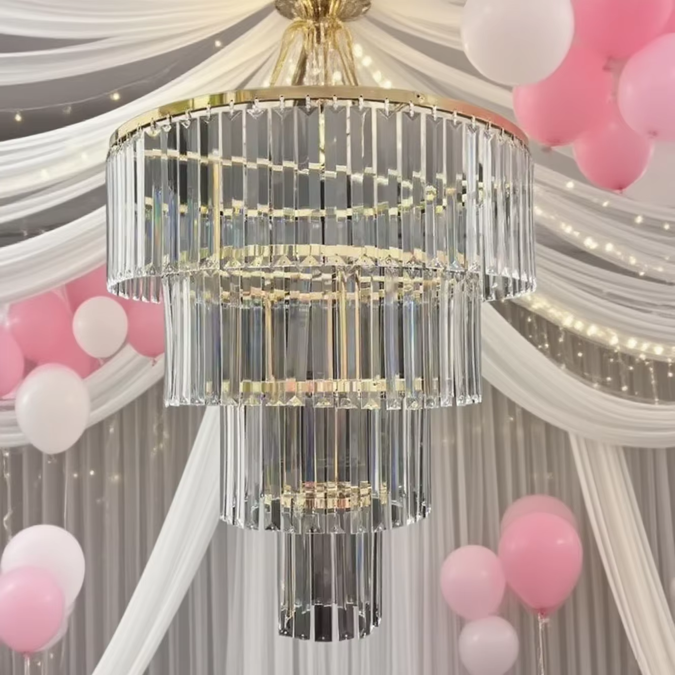 Salle de mariage scène plafond décoration lumière acrylique lustre accessoires