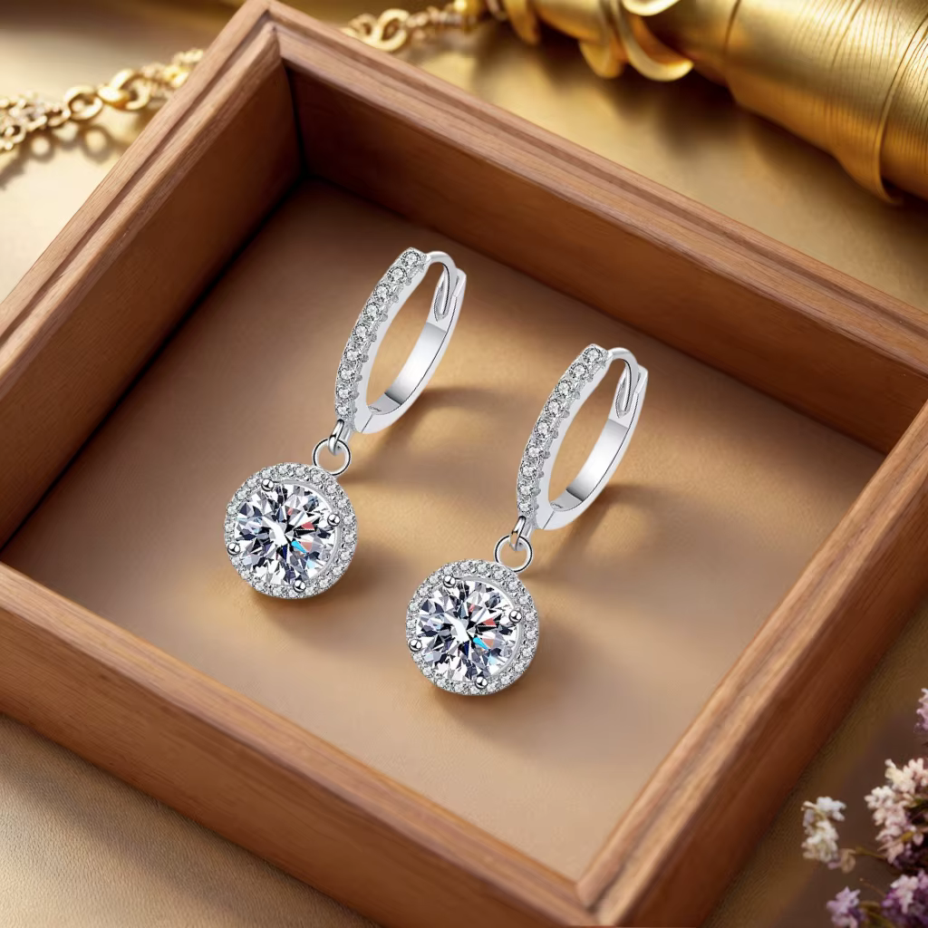 Boucles d'oreilles rondes en argent Sterling 925 pour femmes