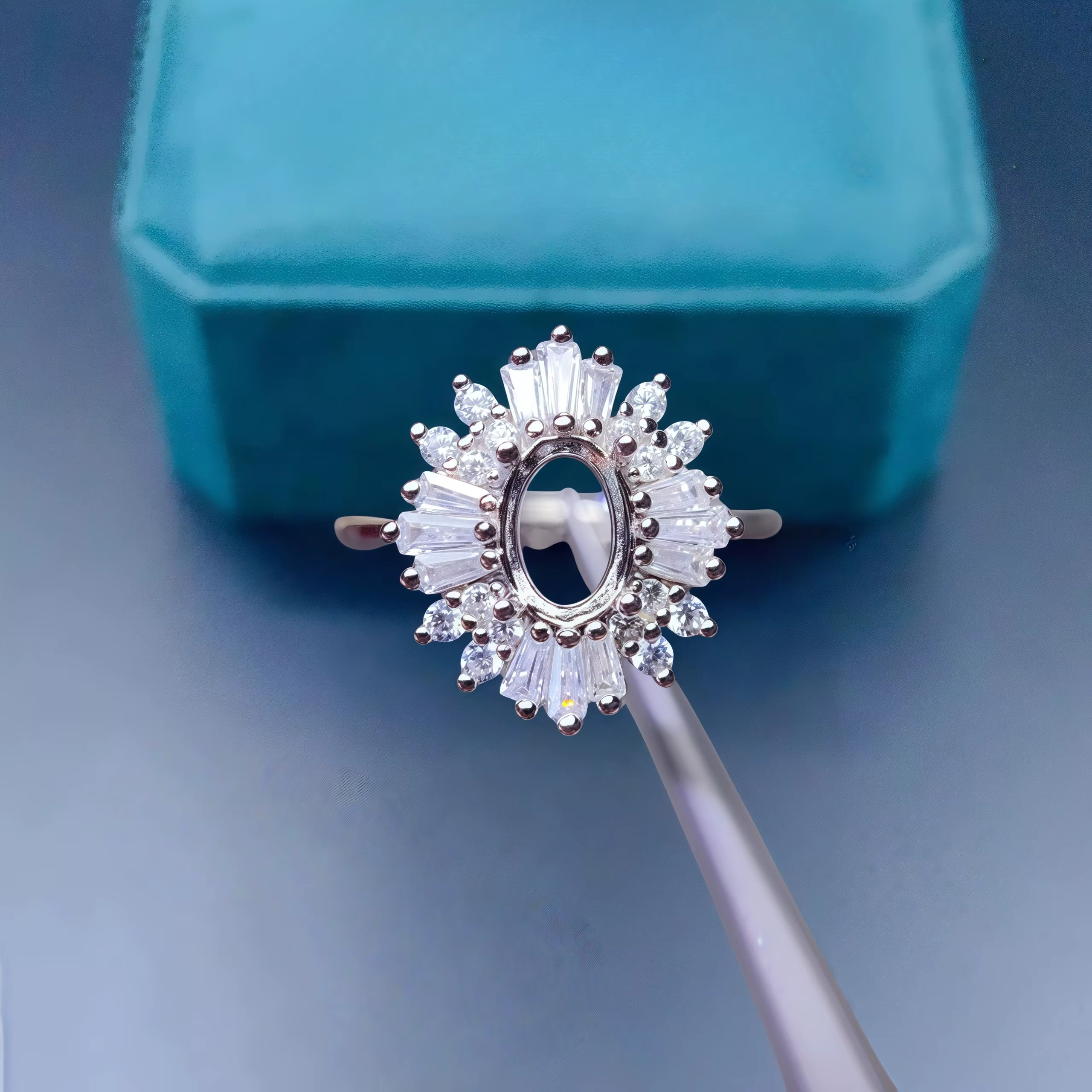 L S925 argent Sterling bricolage support vide anneau incrustation 5*7mm pierre ovale conception Fine luxe Zircon mariages charme bijoux pour femme