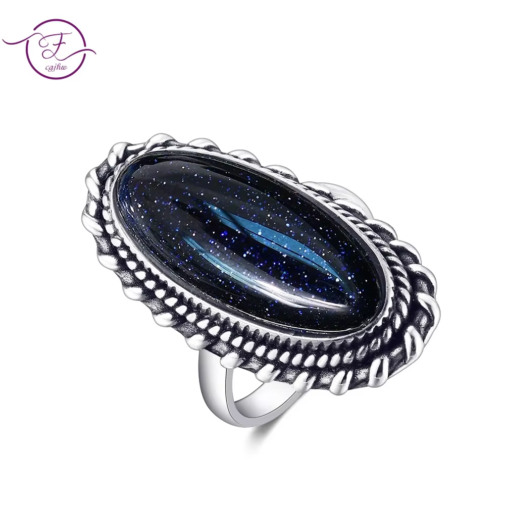 Grande bague en argent vintage pour femme