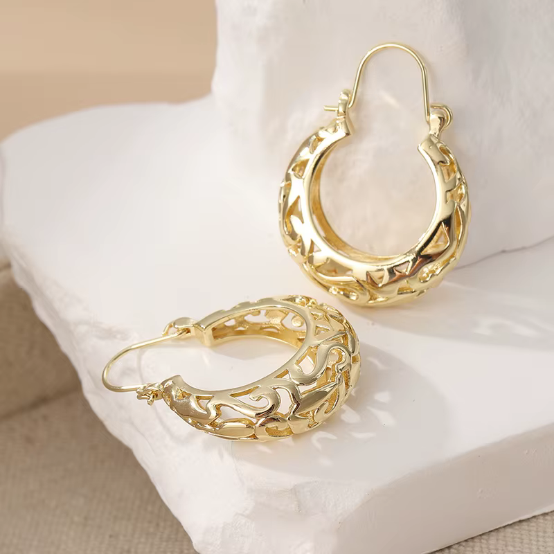 Boucles d'oreilles Vintage sculptées à la main