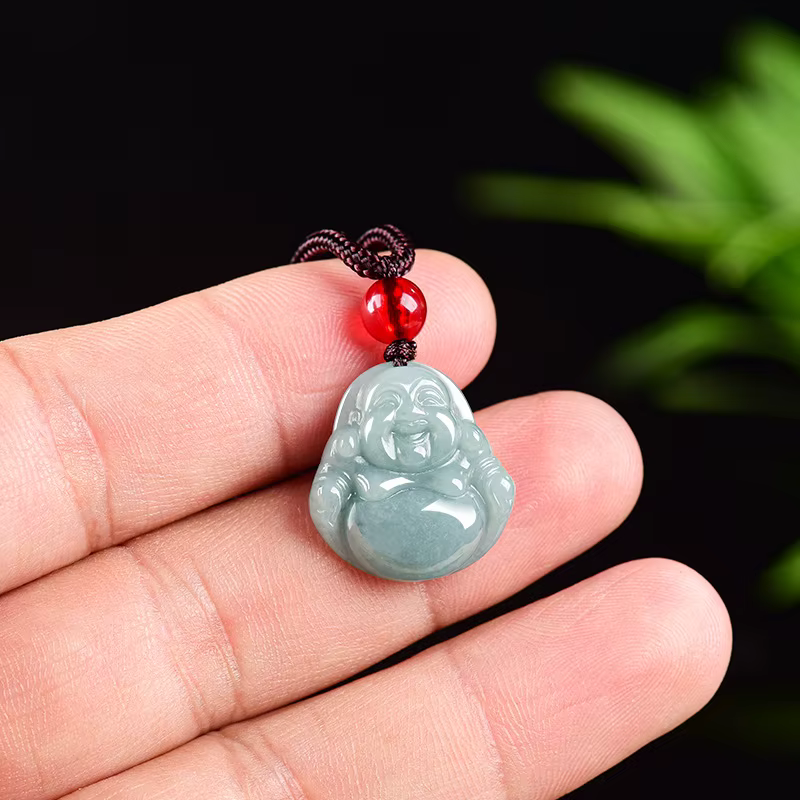 Collier pendentif bouddha Guanyin en jadéite du Myanmar, pierres précieuses naturelles Vintage, bijoux réels, accessoires de mode, pierre de Jade birmane