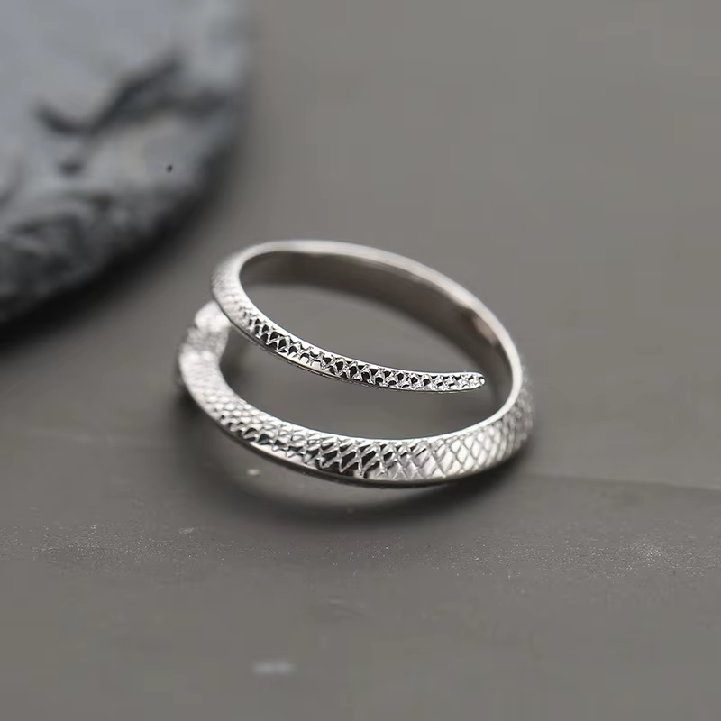 Buyee 925 bague serpent en argent Sterling pour hommes femmes Unique mode grand Animal bijoux fins cercle