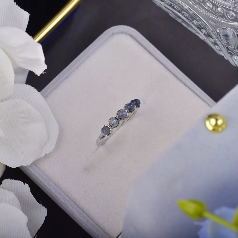 ITSMOS – rangée de bagues en Labradorite naturelle