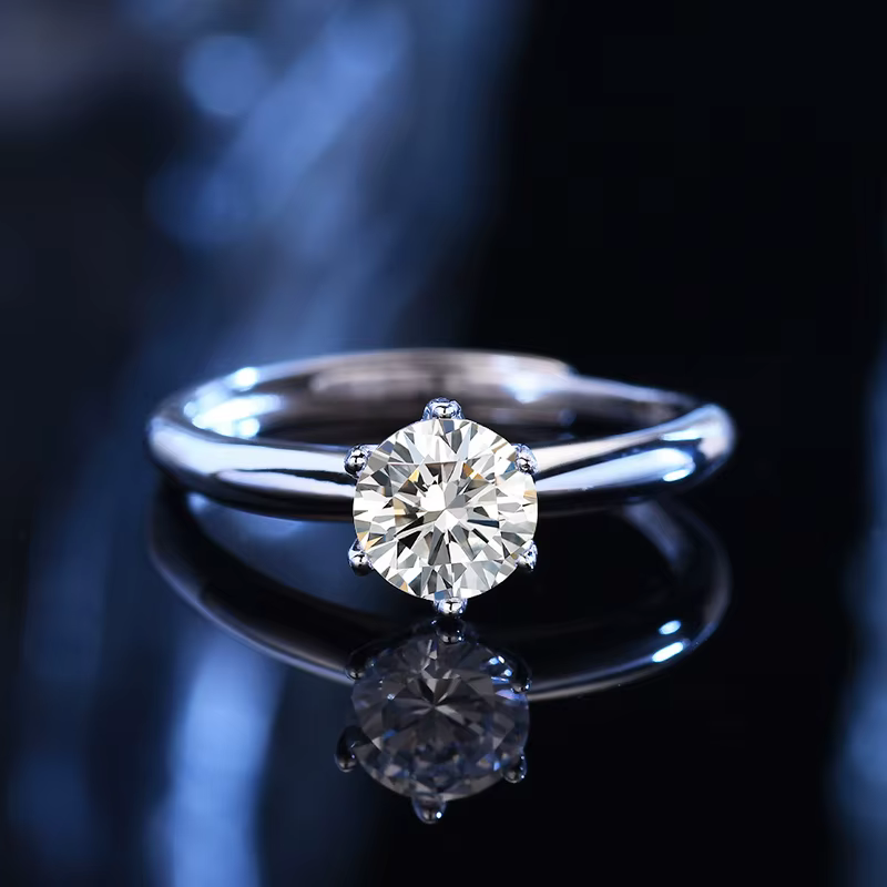 Bague Moissanite en argent Sterling 925 véritable pour femmes
