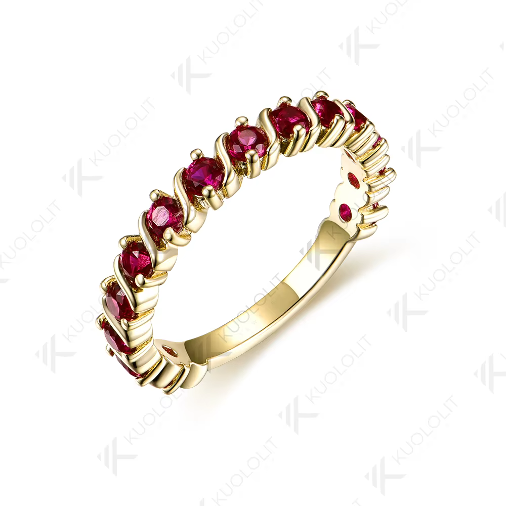 Bague Kuololit 0.9CTW en rubis de laboratoire pour femme