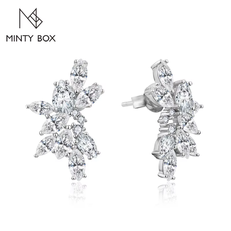 Boucles d'oreilles à tige en diamant Moissanite pour femme