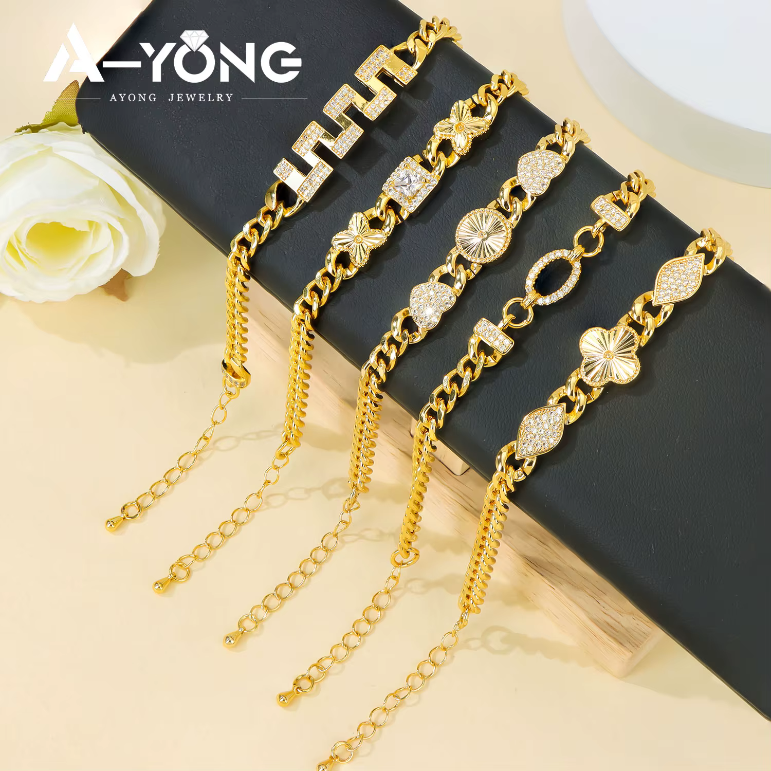 Bracelet de mode Dubaï plaqué or 21 carats