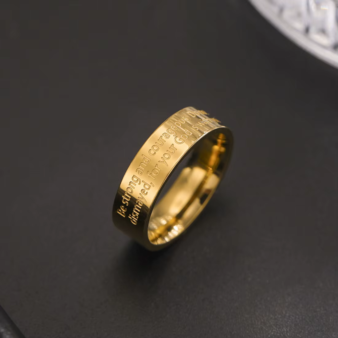EUEAVAN – bague avec verset biblique pour femmes et hommes
