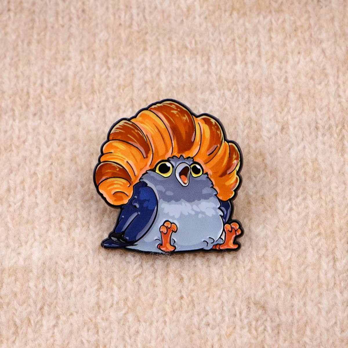 Broche en émail Pigeon Croissant Français, Épingles de revers, Badges pour sacs à dos et vêtements, Accessoires, Bijoux amusants, Cadeaux
