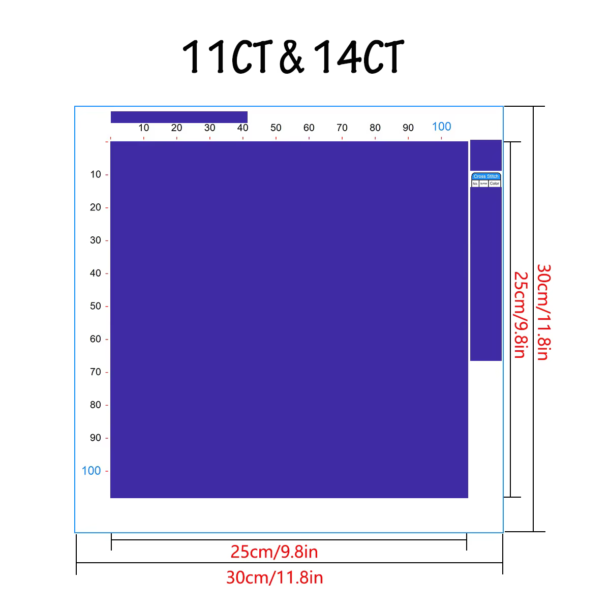 1 ensemble de kits de broderie au point de croix sur tissu imprimé 11CT/14CT