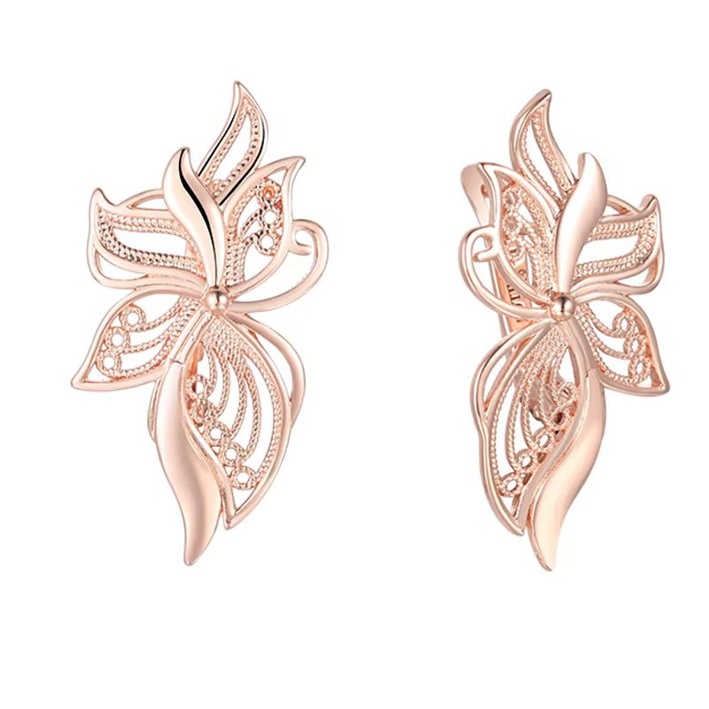Boucles d'oreilles pendantes à motifs fleuris pour femmes et filles
