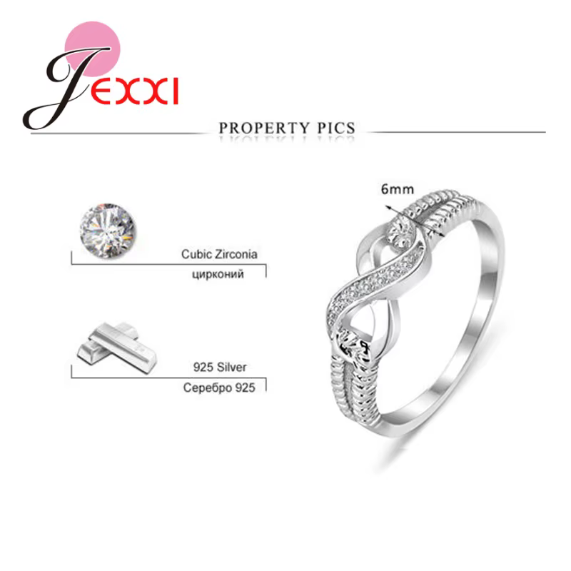 Bagues rondes en argent Sterling 925
