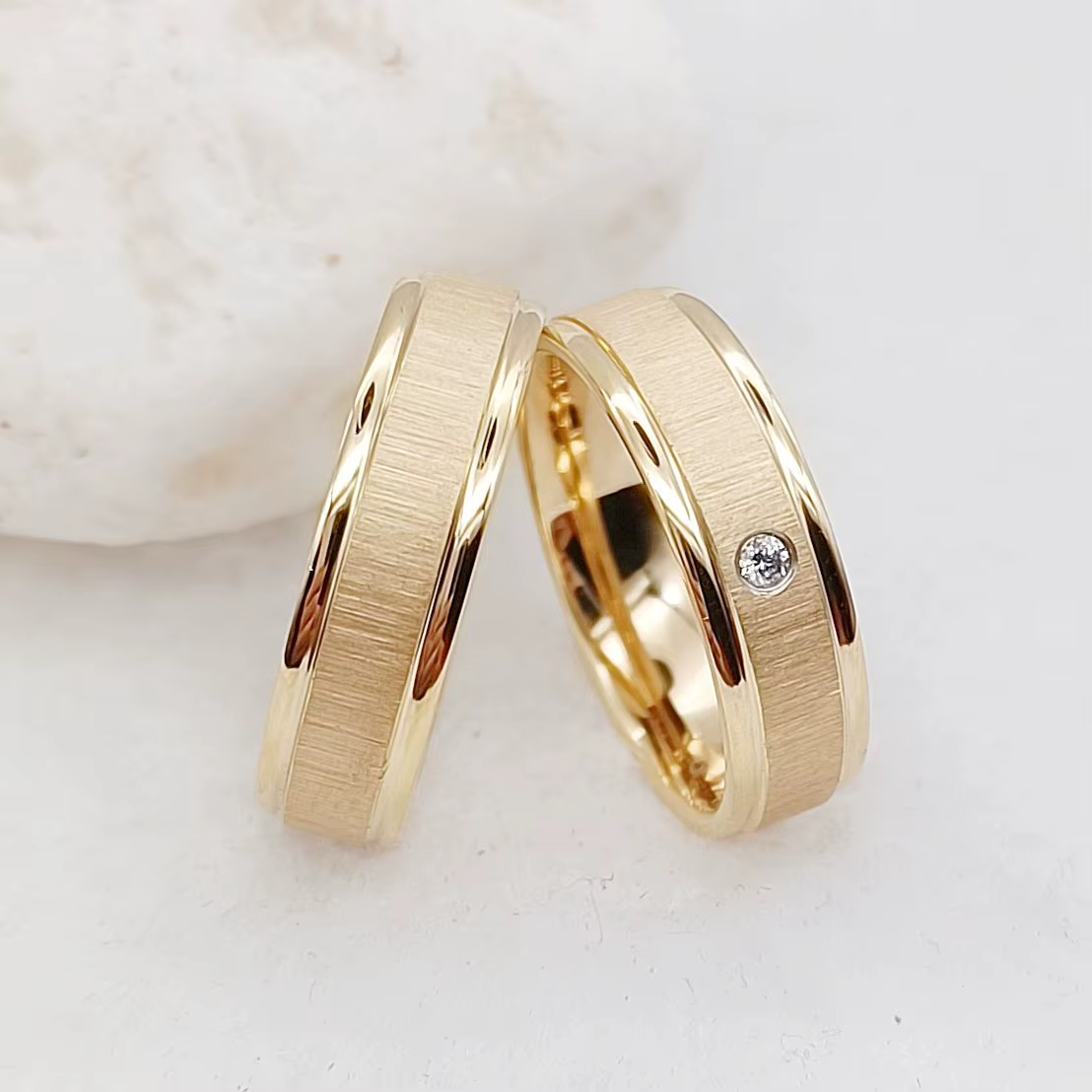Ensembles d'anneaux de mariage pour hommes et femmes