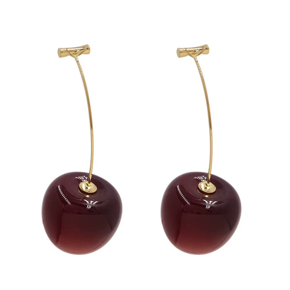 Boucles d'oreilles en acrylique pour femmes, jolies fruits cerises, en résine, à la mode, bijoux Kpop, accessoires tendance