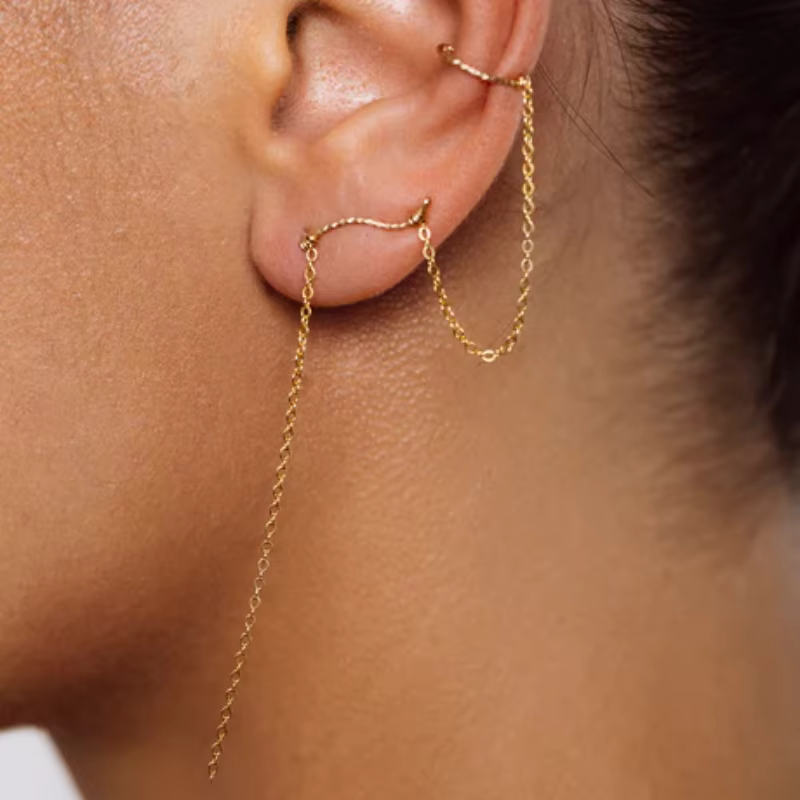 Boucles d'oreilles grimpantes en or 14K